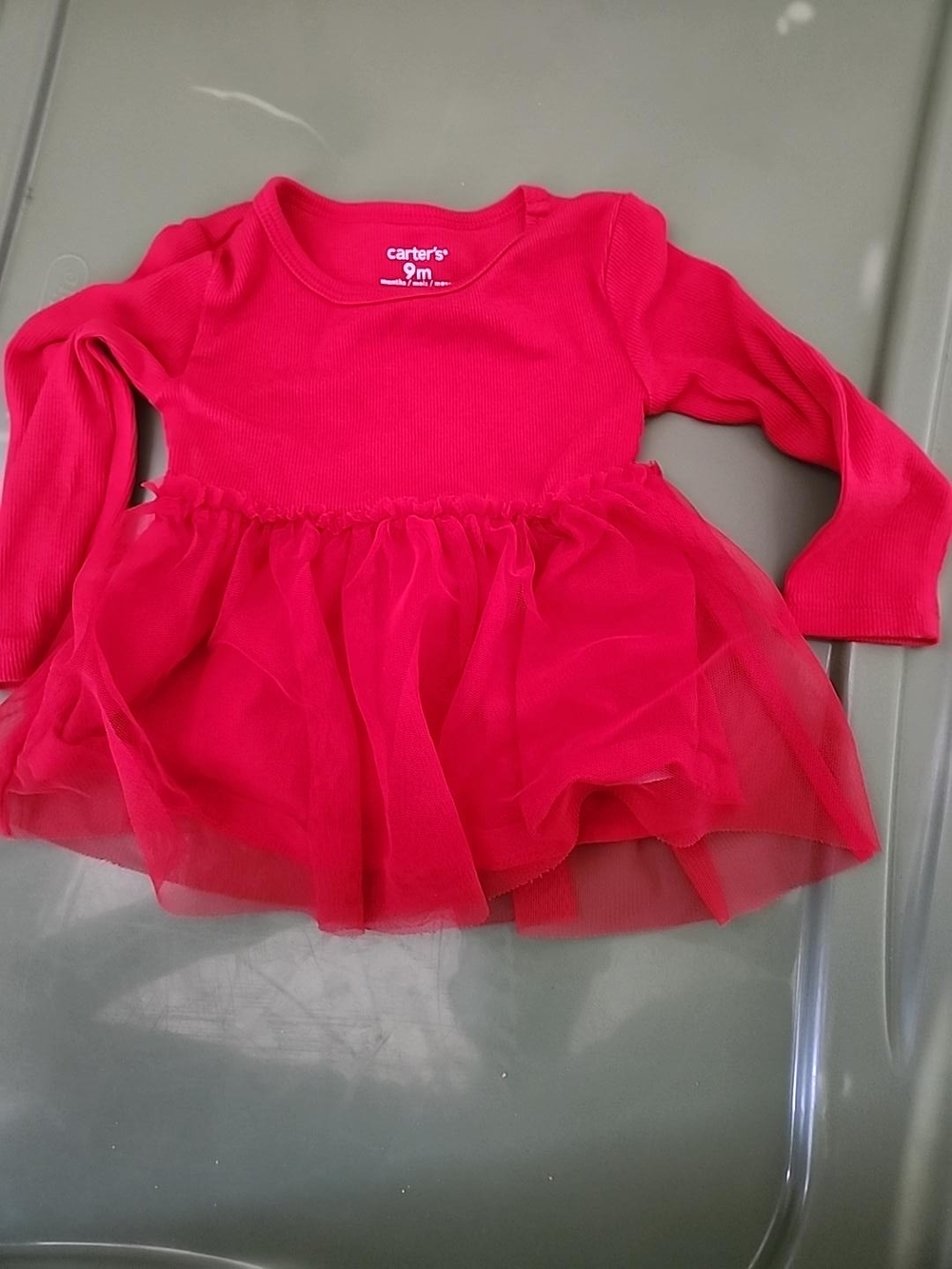 Carter's Hot Pink Long-Sleeve Tulle Tunic